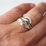 Solid Gold Diamond Halo Ring