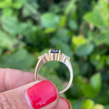 Sapphire and Pear Shaped Diamond Ring - 14k Gold
