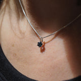 Blue Sapphire Claw Necklace - Sterling Silver