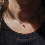 Blue Sapphire Claw Necklace - Sterling Silver
