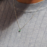 Emerald Claw Necklace - Sterling Silver