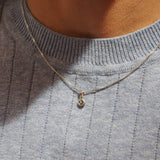Green Sapphire Round Bezel Necklace - Sterling Silver