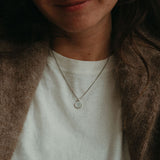 Wave Love Charm Pendant Necklace - Sterling Silver