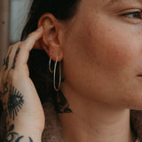 Créoles Gouttelettes Demi-Martelées en Argent Sterling
