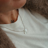 Lupine Charm Pendant Necklace - Sterling Silver