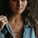 Lupine Charm Pendant Necklace - Gold Plated