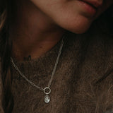 Lupine Charm Pendant Necklace - Sterling Silver