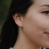 Ophelia Gold Plate Dangle Earring - Peridot