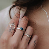 Sterling Silver Oval Apatite Ring