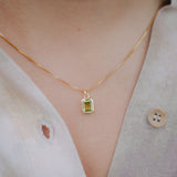 Ophelia Gold Plate Necklace - Peridot