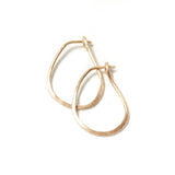 10k Gold Teardrop Half-Hammered Hoops