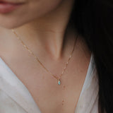10k Gold Opal Teardrop Necklace