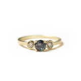 Montana Sapphire Ring with Bezel Set Champagne Diamonds