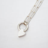 Heart Charm Pendant Necklace - Sterling Silver