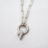 Heart Charm Pendant Necklace - Sterling Silver