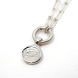 Wave Love Charm Pendant Necklace - Sterling Silver