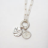 Wave Love Charm Pendant Necklace - Sterling Silver