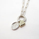 Heart Charm Pendant Necklace - Gold Plated