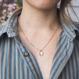 Lupine Charm Pendant Necklace - Gold Plated