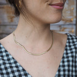 Serpentine Necklace - 10k Gold