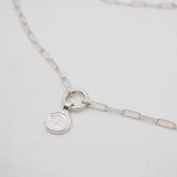 Wave Love Charm Pendant Necklace - Sterling Silver