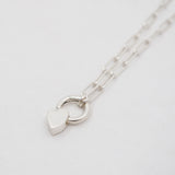Heart Charm Pendant Necklace - Sterling Silver