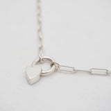 Heart Charm Pendant Necklace - Sterling Silver
