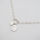 Heart Charm Pendant Necklace - Sterling Silver