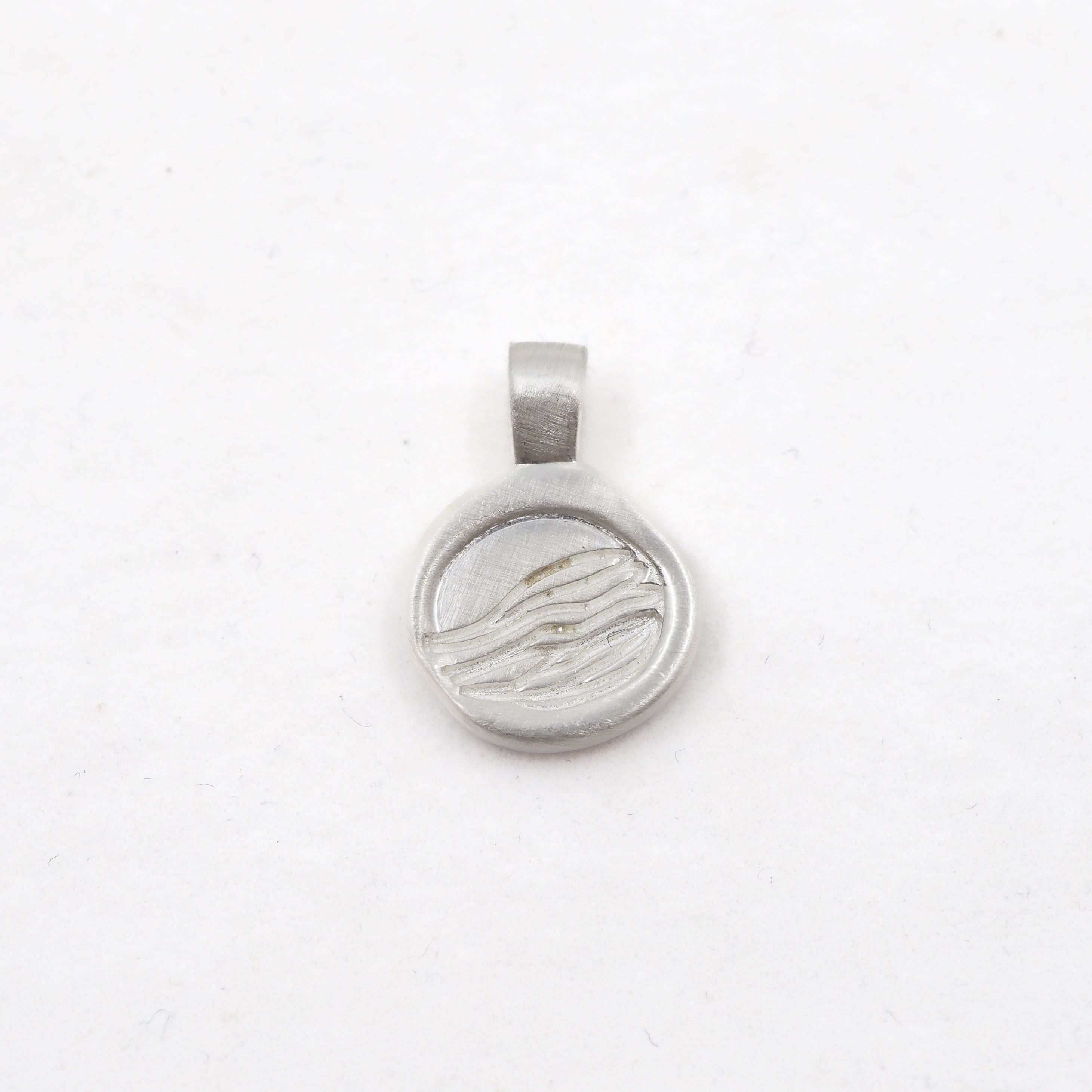 Wave Love Charm Pendant Necklace - Sterling Silver
