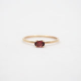 Bague ovale soleil en or 10K - Tourmaline rose - Est/Ouest