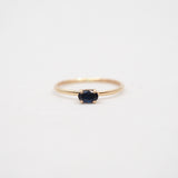 10k Gold Oval Sunlight Ring - Blue Sapphire - East/West
