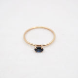 10k Gold Oval Sunlight Ring - Blue Sapphire - East/West