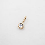 Collier 10K or massif Saphir bleu Sunlight