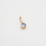 Collier 10K or massif Saphir bleu Sunlight