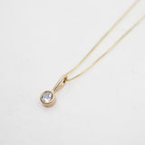10k Gold Round Bezel Necklace - Moonstone