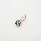 Collier 10K or massif Saphir bleu Sunlight