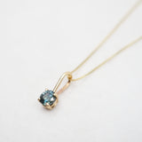10k Gold Round Necklace - Montana Sapphire