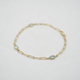 Blue Topaz Chain Bracelet - 10k Gold