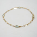 Blue Topaz Chain Bracelet - 10k Gold