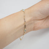 Blue Topaz Chain Bracelet - 10k Gold