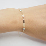 Blue Topaz Chain Bracelet - 10k Gold