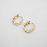 Brushed Horseshoe Huggie Hoops - 10k Gold