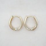 Brushed Horseshoe Huggie Hoops - 10k Gold