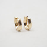 Brushed Horseshoe Huggie Hoops - 10k Gold