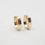 Brushed Horseshoe Huggie Hoops - 10k Gold