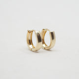 Brushed Horseshoe Huggie Hoops - 10k Gold