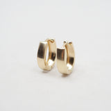 Brushed Horseshoe Huggie Hoops - 10k Gold