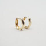 Brushed Horseshoe Huggie Hoops - 10k Gold