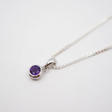 Birthstone Necklace - Sterling Silver