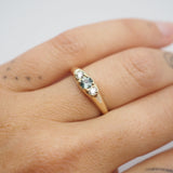 Montana Sapphire with Diamonds Signet Ring - 14k Gold